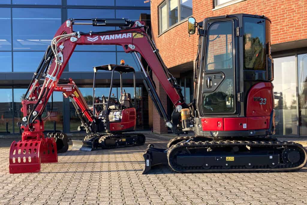 Mini graafmachine Yanmar VIO33 voor grond- en bouwwerkzaamheden.