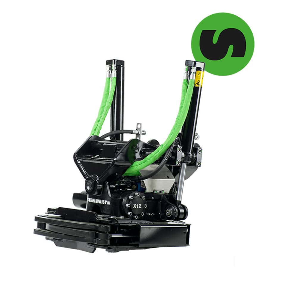 Robuuste hydraulische trilplaat voor grond- en verrijkingswerkzaamheden.