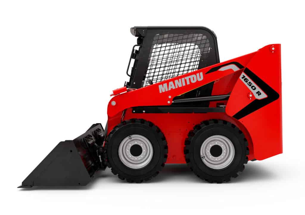 Mini skid steer loader Manitou 1650 R, ideaal voor commercieel gebruik.