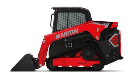 Robuuste skidamper met motor van MANITOU voor bouw en industrie.