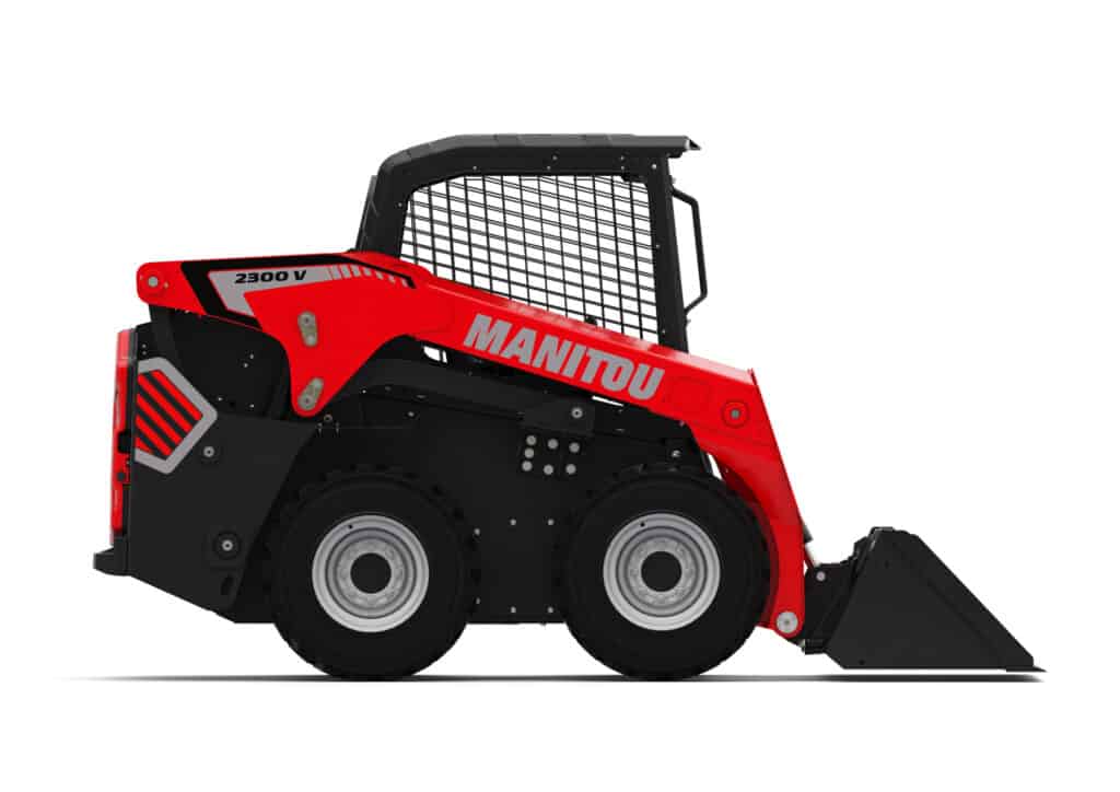 Compacte skidataandrijver van Manitou voor bouw en industrie.