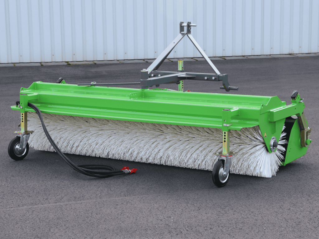 Efficiënte schoonmaakborstel voor industriële toepassingen op asfalt.