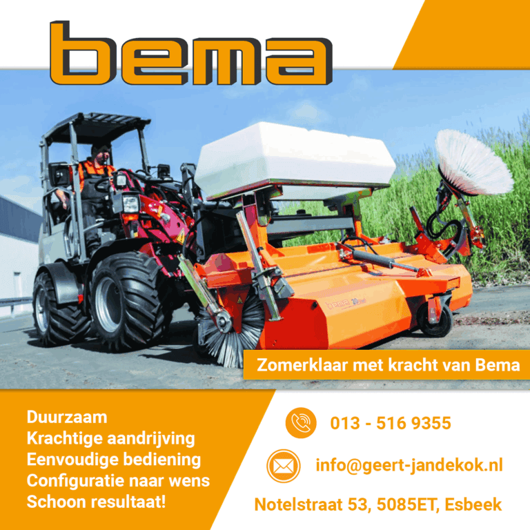 Zomer klaar met krachtige Bema machine voor tuinonderhoud en bestrating.