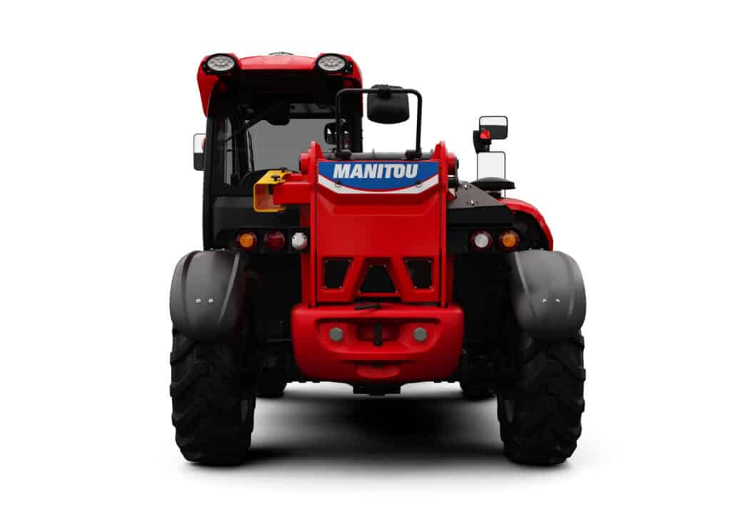 Stapelwagen tractor met Manitou logo voor industrieel en landbouwgebruik.