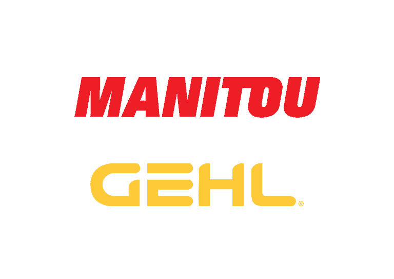 Manitou logo op oranje achtergrond.