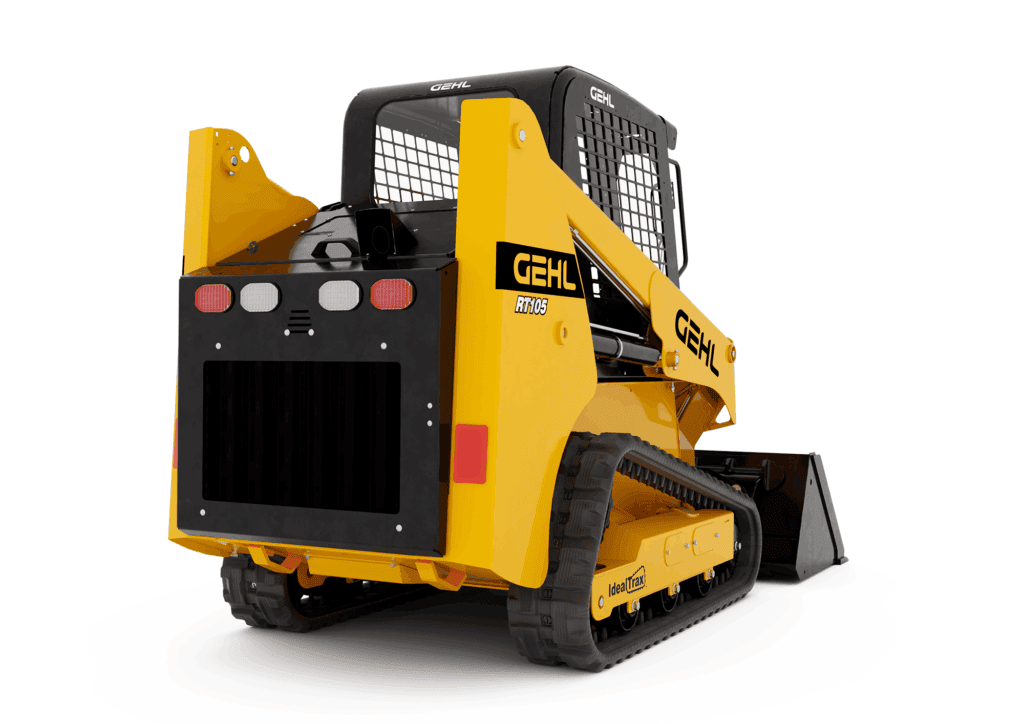 Robuuste minikraan GEHL RT105, ideaal voor bouw- en tuinwerken.