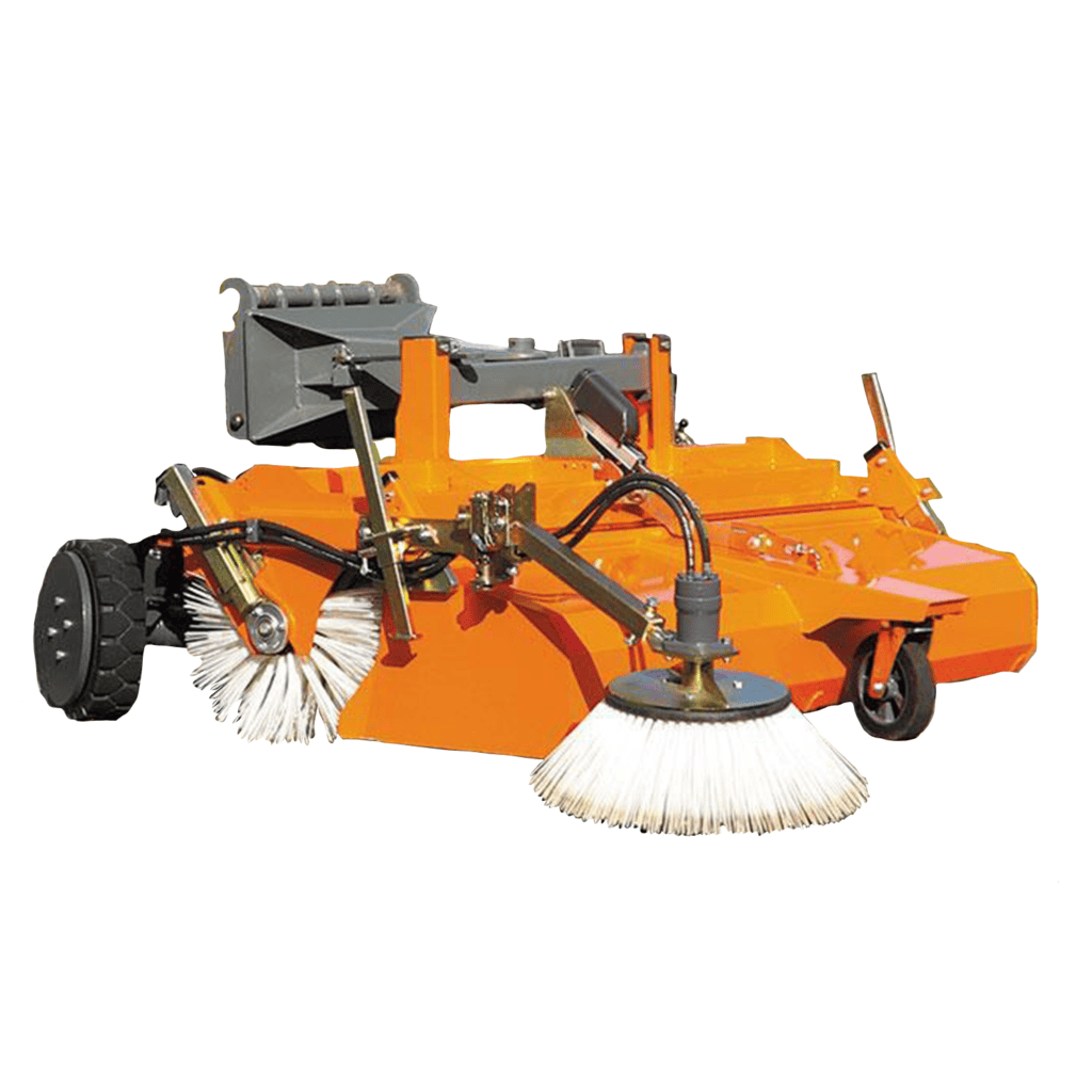 Efficiënte industrieveegsysteem met schoonmaakborstels en compacte ontwerp.