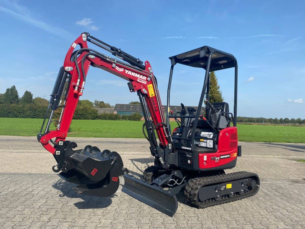 Mini graafmachine Yanmar voor bouw en tuinwerkzaamheden.