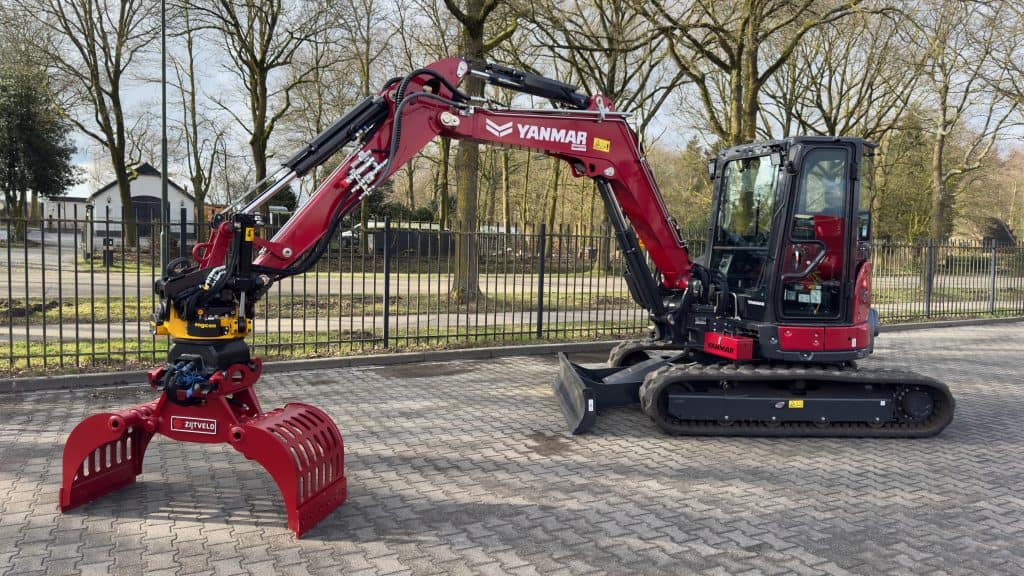Robuuste mini graafmachine met uiteenlopende graaf- en grijpfuncties voor bouw- en landschapsprojecten.