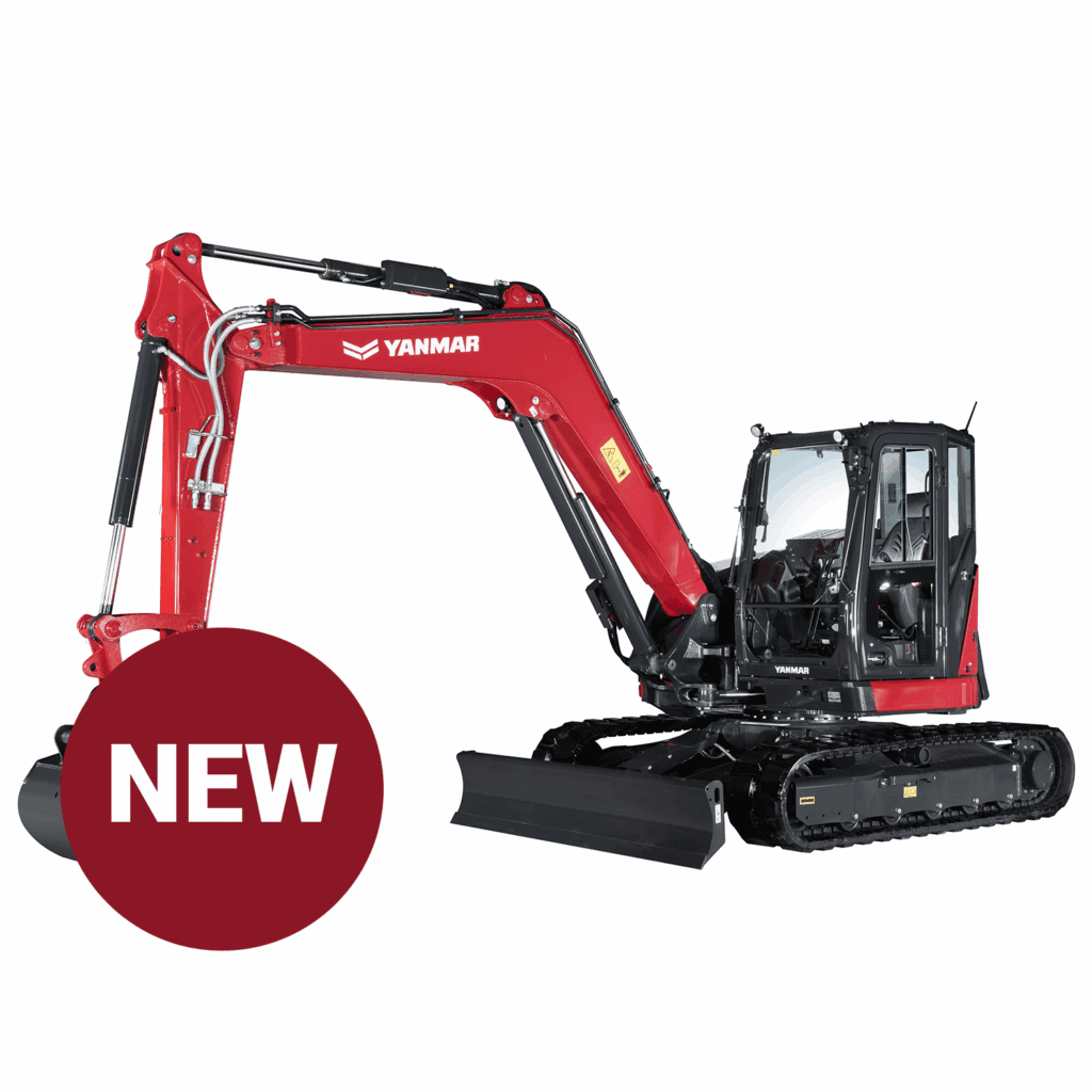 Kleine graafmachine Yanmar compact bouwmachine, ideaal voor land- en tuinbouw.