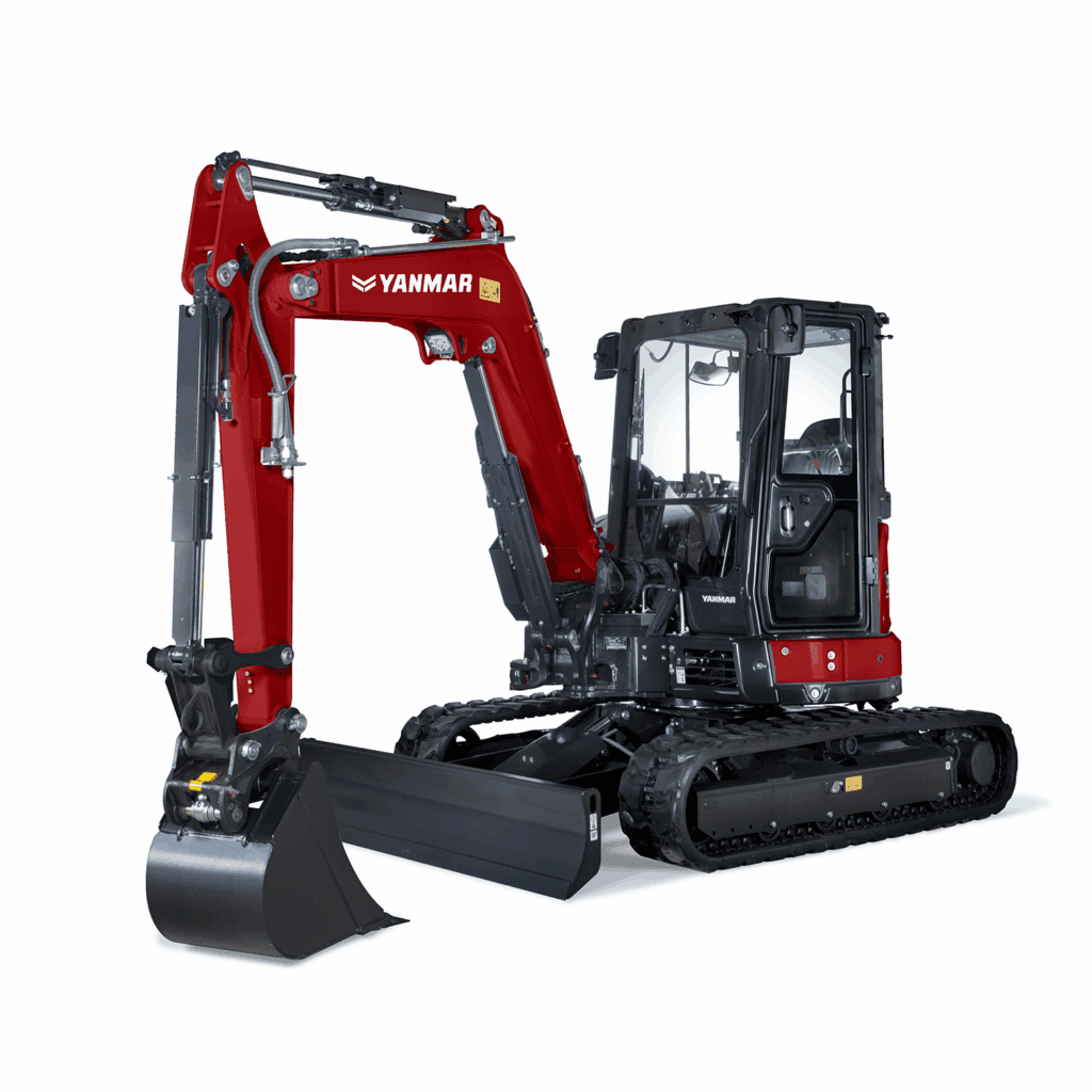 Kleine geavanceerde graafmachine van Yanmar, ideaal voor bouw en tuinwerkzaamheden.